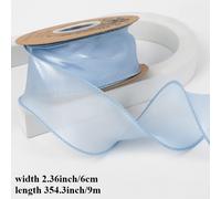 1 Rotolo Blu Nastro Organza Velluto per Artigianato Fiocchi Avvolgimento Orlo