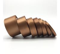 1 rotolo caffè marrone in raso con nastro per fatto a mano fiocco mestiere matrimonio Natale Decorazioni DIY Carta regalo avvolgimento L,M,S,XL,XXL,XXXL,FPoliestere