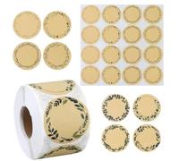 1 rotolo di adesivi in carta kraft da 5 cm, rotondi, adesivi regalo per marmellate, sacchetti regalo, bottiglie di marmellate, etichette da cucina