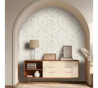 1 rotolo di carta da parati autoadesiva beige - motivo con uccelli e piante, impermeabile e antiumidità, rimovibile e riutilizzabile, adatta per soggiorno, camera da letto, sala da pranzo, parete TV, 