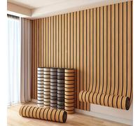 1 Rotolo di carta da parati autoadesiva effetto legno - Motivo a griglia rinforzato, design a grana diritta, adatto per parete TV del soggiorno e decorazione, facile da strappare e incollare, decorazi