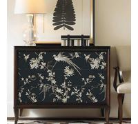 1 rotolo di carta da parati autoadesiva vintage con disegni di fiori e uccelli, sfondo scuro, adesivi da parete removibili, impermeabili, antimuffa, adatti per decorare camera da letto, soggiorno, ing