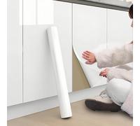 1 Rotolo di carta da parati bianca autoadesiva per cucina, facile da strappare e incollare, resistente ai graffi, impermeabile agli oli, resistente al calore, adatta per pareti, armadi, tavoli, sedie,