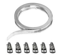 1 Rotolo Di Fascette Stringitubo Da 2,5 M E 6 Elementi Di Fissaggio, Fascette Stringitubo In Acciaio Inossidabile, Clip Di Fissaggio Del Tubo Flessibile, Strumento Di Riparazione Tubi