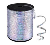 1 rotolo di nastri di palloncini d'argento nastri di nastro di raso di lamina