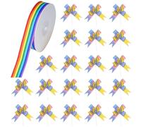 1 rotolo di nastro arcobaleno, 20 rafia arcobaleno, nastro orgoglio, nastro per bagagli, nastro per torta, nastro a righe, nastro neon