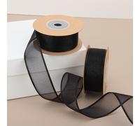 1 rotolo di nastro da regalo nero, semplice nastro in poliestere per incartare i regali, per il ritorno a scuola, per la Festa di San Valentino Tagli UnicaBlocchi di colorePoliestere