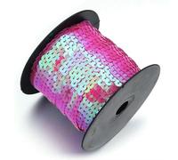 1 rotolo di paillettes rotonde colorate, nastri di paillettes glitterate per cucito, artigianato, decorazione fai da te, abbigliamento, nail art, accessori per borse - rosa shocking_a