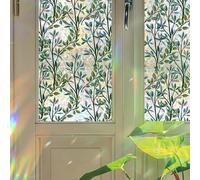 1 Rotolo di pellicola colorata per privacy vetri, adesivo statico 3D a foglie e viticci arcobaleno per vetri, larghezza 30/50 cm, disponibile in varie misure, tende per soggiorno, feste di Natale, sfo