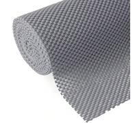 1 rotolo di rivestimento in rete in PVC grigio non adesivo per ripiani di cucina, contenitori di cassetti, ante dell armadio, lavabile, tappetino del frigorifero facile da tagliare, deumidificatore pe