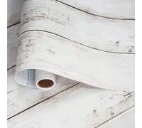1 rotolo di strisce autoadesive a motivo legno bianco, spesse, impermeabili e facili da pulire, rimovibili per il fai da te 45*100,45*300,45*1000,45*500Motivo strutturatoPolicloruri di vinile