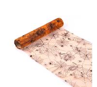 1 rotolo di tavolo di Halloween Impostazione stuoie decorative sala da pranzo piatto pad accessorio da pranzo stuoie cena texture garza per tavolo forniture per feste di Halloween