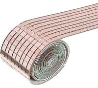 1 rotolo Piastrelle a Mosaico Autoadesive Specchi in Vetro Quadrato Adesivo a Mosaico da Parete per Decorazioni Artigianali Fai da Te Decorazioni per Soffitti a Parete (Oro rosa)