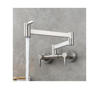 1 rubinetto for riempire pentole, nero, da cucina pieghevole, for lavello monoforo, caldo e freddo, girevole, beccuccio, ottone dorato spazzolato(Color 3)