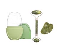 1 Rullo Verde, 1 Rullo A Doppia Testa E 1 Tavola Di Raschiatura Del Corno, Massaggiatore Per Il Viso, Strumento Di Massaggio Manuale, Accessori Per La Cura Del Viso.