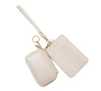 1. Sacchetti staccabili, portachiavi, portafoglio con cerniera, porta carte da polso con portamonete, per viaggi, sport, attività all'aperto, con cerniera intorno al portachiavi, portafogli, bianco