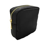 1 sacchetto cosmetico impermeabile, custodia per oggetti, piccola borsa da viaggio quadrata, mini borsa multifunzione in nylon (nero), Nero , Trousse per cosmetici