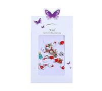 1 sacchetto di metallo arte strass lega borchie colorate Natale Babbo Natale renna pupazzo di neve forniture