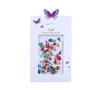 1 sacchetto di metallo arte strass lega borchie colorate Natale Babbo Natale renna pupazzo di neve forniture