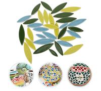1 sacchetto di tessere di mosaico in ceramica a forma di petalo, pezzi di