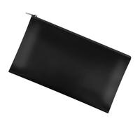 1 sacchetto per soldi con cerniera, 28 x 15,5 cm, multiuso, borsa per banconote, borsa per contanti, portafoglio a quadri, organizer per cosmetici, nero, 1 Piece