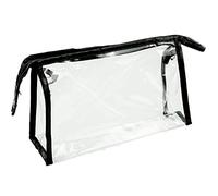 1 sacchetto trasparente per trucco, borsa da toilette impermeabile con chiusura lampo, trousse per cosmetici, in vinile, in PVC, borsa da viaggio trasparente per le donne in vacanza, Trasparente,
