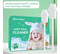 1 scatola/42 pezzi Pulitore orale senza gomma per neonati appena nati, spazzolino da denti in fibra di mussolina per pulizia lingua neonati, igiene orale e dentale quotidiana Tagli Unica,30 pezzi (una