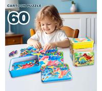 1 Scatola/60 pezzi Puzzle Tromba, Puzzle in Scatola Metallica per lo Sviluppo Intellettuale dei Bambini, Puzzle in Legno, Giocattolo Educativo per l''Apprendimento Precoce, Puzzle a Tema Giocattolo in