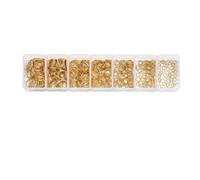 1 scatola di chiusure a moschettone in acciaio inossidabile, anelli di congiunzione aperti, perline a cricchetto, set per la creazione di gioielli fai da te, braccialetti, collane, kit di creazione