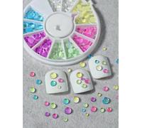 1 scatola di ciondoli per nail art a forma di lacrime di sirena arcobaleno, perline a bolle di macaron, nail art per l'estate, decorazioni per unghie in vetro semisferico Aur