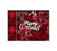 1 scatola di decorazioni per albero di Natale, palla ornamentale da appendere per la casa e festival, decorazioni per albero per interni ed esterni