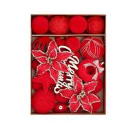 1 scatola di decorazioni per albero di Natale, palla ornamentale da appendere per la casa e festival, decorazioni per albero per interni ed esterni