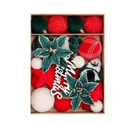 1 scatola di decorazioni per albero di Natale, palla ornamentale da appendere per la casa e festival, decorazioni per albero per interni ed esterni