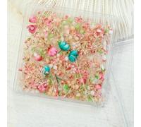 1 scatola di decorazioni per nail art con fiori secchi, colori misti, fiori veri naturali, fai da te, decalcomanie per unghie, piccoli accessori per unghie 3D freschi - XZ-556