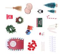 1 scatola di gnomi in miniatura case delle bambole set decorazioni scena di Natale in resina di legno modelli staccabili sicuri materiali facili da usare user-friendly decorazioni per le vacanze per