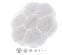 1 scatola di imitazione a metà rotonda piatta per perle artigianali manicure