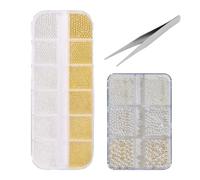 1 Scatola Di Mini Piccole Sfere In Acciaio, 1 Scatola Imitazione Perle, 1 Pezzo Di Pinzette, Decorazioni Per Unghie Fai -Da -Te, Accessori Per Unghie In Stile Creativo, Nail Art.