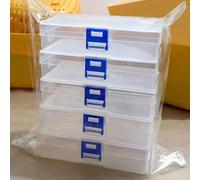 1 scatola di plastica trasparente rettangolare organizer per strumenti hardware gioielli contenitore imballaggio perline 18 x 11,8 x 5,5 cm