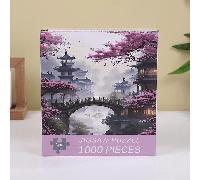 1 scatola di puzzle da 1000 pezzi con motivo paesaggistico architettonico, dimensioni 50 * 70 cm / 19,7 * 27,6 pollici, puzzle artigianale, arte murale a mosaico, adatto per principianti, grande decor