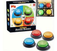 1 Scatola di Quattro Elementi Essenziali per l'Eccitazione in Classe: Braccialetto Buzzer per Competizione di Conoscenza! "Essenziale per Contenuti Eccitanti in Classe" blu,rosso,verde,giallo,confezio