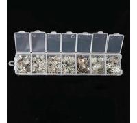 1 scatola di tappi per perline miste per la creazione di gioielli, perline d'oro all'ingrosso, forniture per distanziatori in metallo a forma di fiore, accessori per braccialetti e collane, forme bi