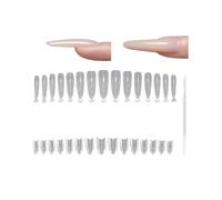 1 scatola di unghie artificiali di forma ovale affusolata, che offrono un look elegante e possono essere indossate tutto il giorno per ogni occasione. Set professionale di unghie in ABS
