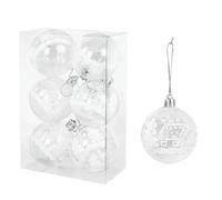 1 scatola Palle di Natale Ornamenti per l'albero di Natale Palla di Natale Pendenti per alberi appesi Decorazioni per feste a casa-6 pezzi 6 cm-J