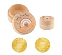 1 Scatola Per Denti Da Latte In Legno E 1 Moneta D'Oro Giocattolo, Scatola Per La Raccolta Dei Denti Da Latte Per Bambini, Monete D'Oro Per Premiare I Bambini, Regalo Commemorativo Per Bambini