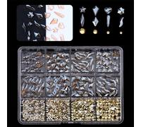 1 scatola per unghie 3D, dimensioni miste, pietre con strass flatback fai da te, nail art per appassionati di unghie