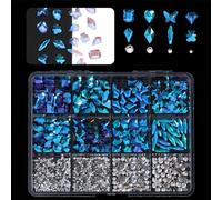 1 scatola per unghie 3D Flatback Nails, strass per unghie in vetro, decorazione professionale per nail art