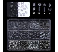 1 scatola per unghie 3D Flatback Nails, strass per unghie in vetro, decorazione professionale per nail art