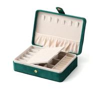 1 scatola portaoggetti for gioielli, portatile, for collane, bracciali, orecchini, anelli, espositori for viaggi o uso domestico(Green)