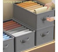 1 Scatola portaoggetti grigia con manico, organizer per armadi, cassetto portaoggetti, organizer richiudibile in tessuto per abiti, jeans, maglioni, reggiseni, scatola multifunzionale per la camerata 