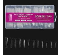 1 scatola/scatola Extra Long Gel Tips Full Fake Nails Lusso Morbido Gel Premere sulle Unghie Manicure Salone Fornitura